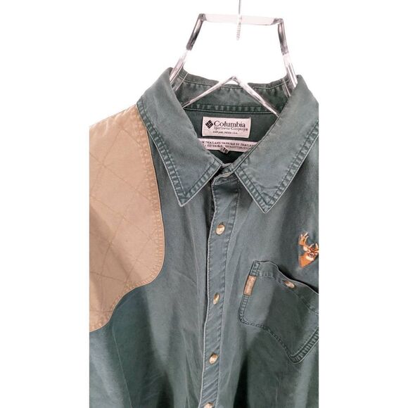 Columbia Men's Brown Embroidered Deer Canvas Shooting Shirt Green Size XL - Picture 6 of 10